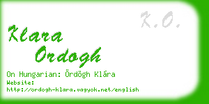 klara ordogh business card