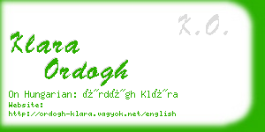 klara ordogh business card